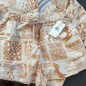 Roark Tan Patterned Women Shorts